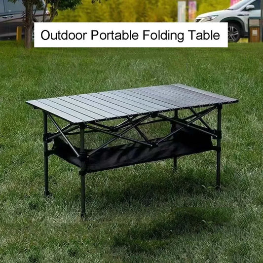 Camping Table Portable Folding Outdoor Black Metal
