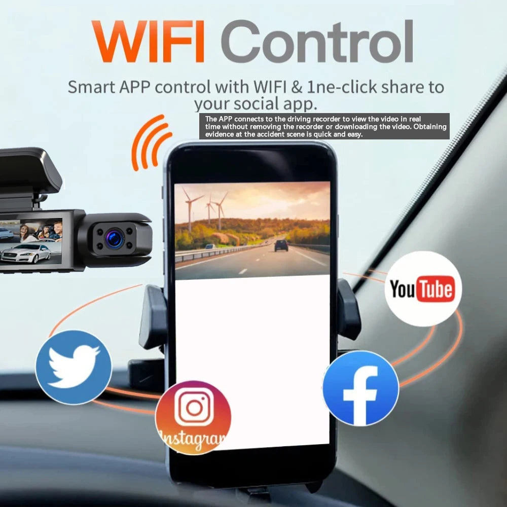Dash Cam Car WiFi Dual Lens 1080P