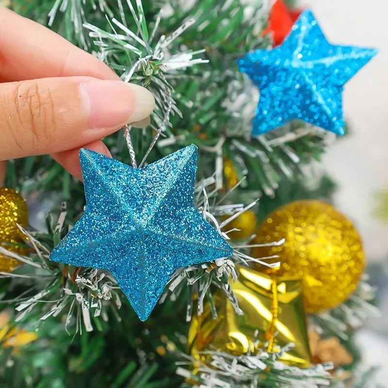 Christmas Star Ornaments with Glitter Hanging Decoration