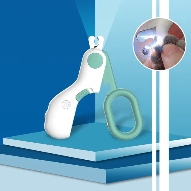 Pet Nail Clipper LED Light Grooming Scissors
