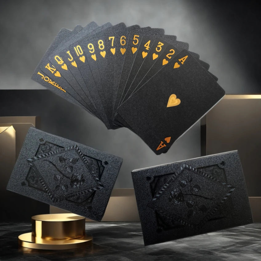 Playing Cards Black Gold Waterproof Poker Deck