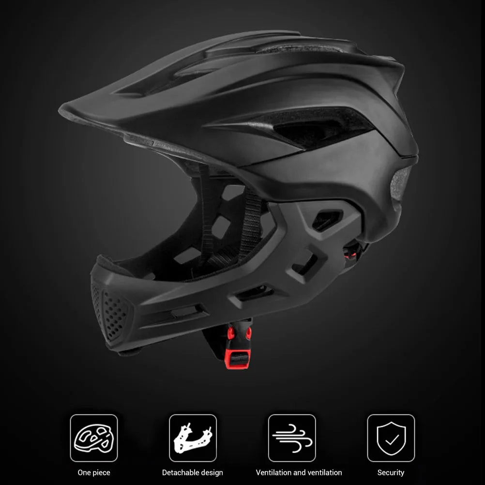 Kids Bike Helmet Full Face with Detachable Chin Guard