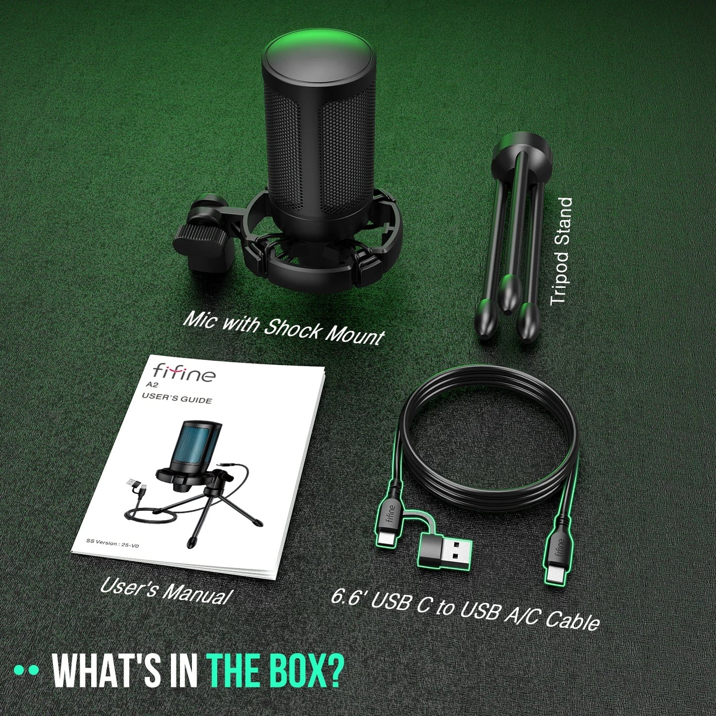 Gaming Microphone RGB USB Condenser with Tripod Stand