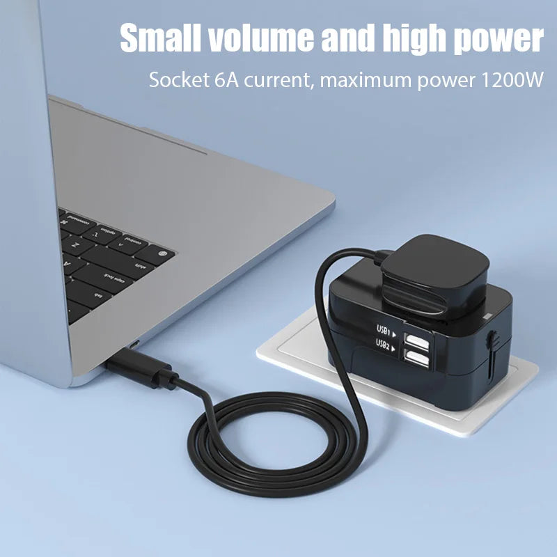 Travel Plug Adapter Universal USB Locking