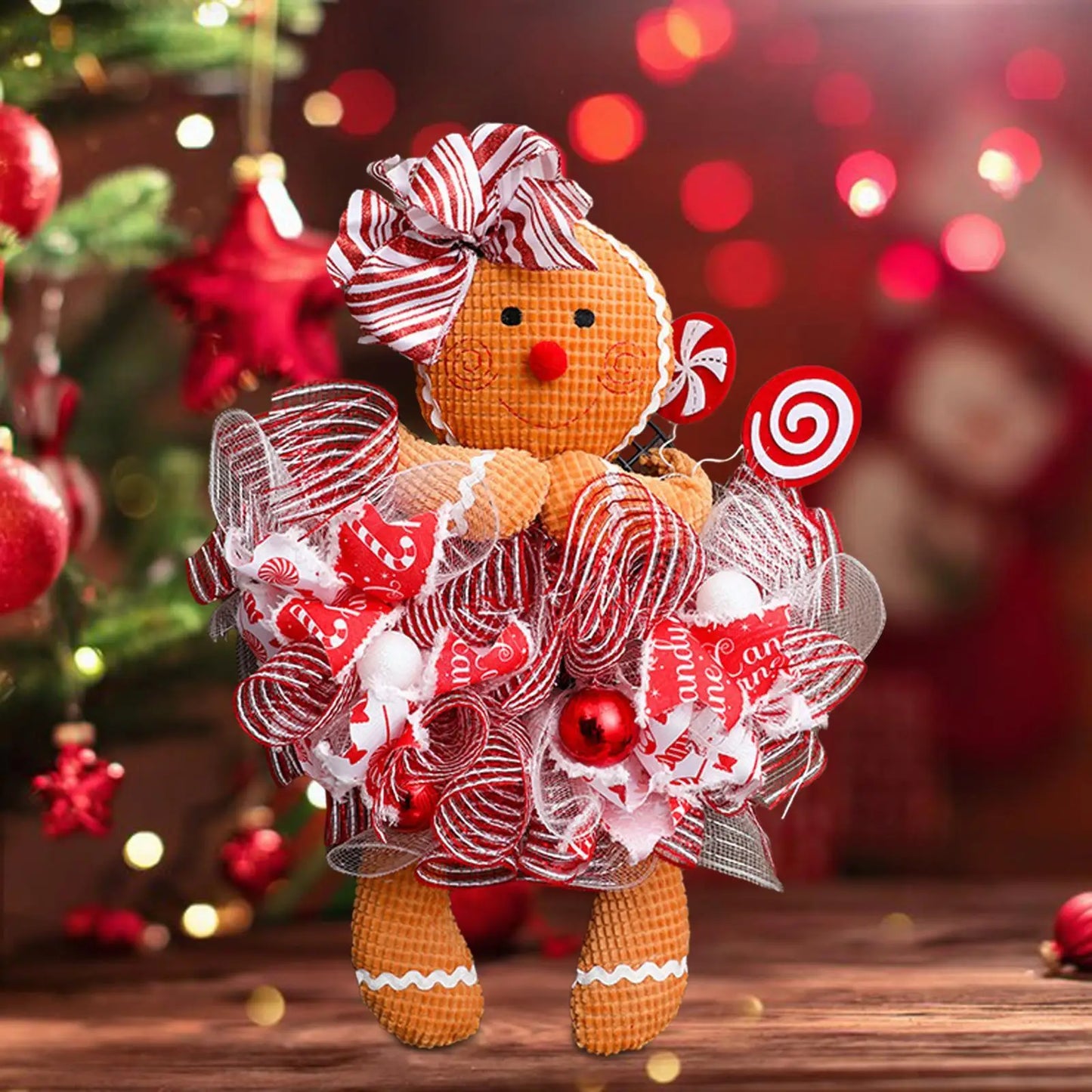 Christmas Wreath with Gingerbread Man for Decoration