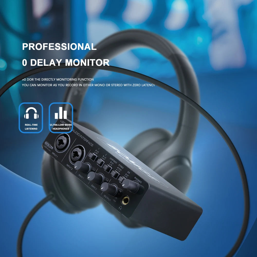 USB Audio Interface Mic Preamplifier 48V 32Bit