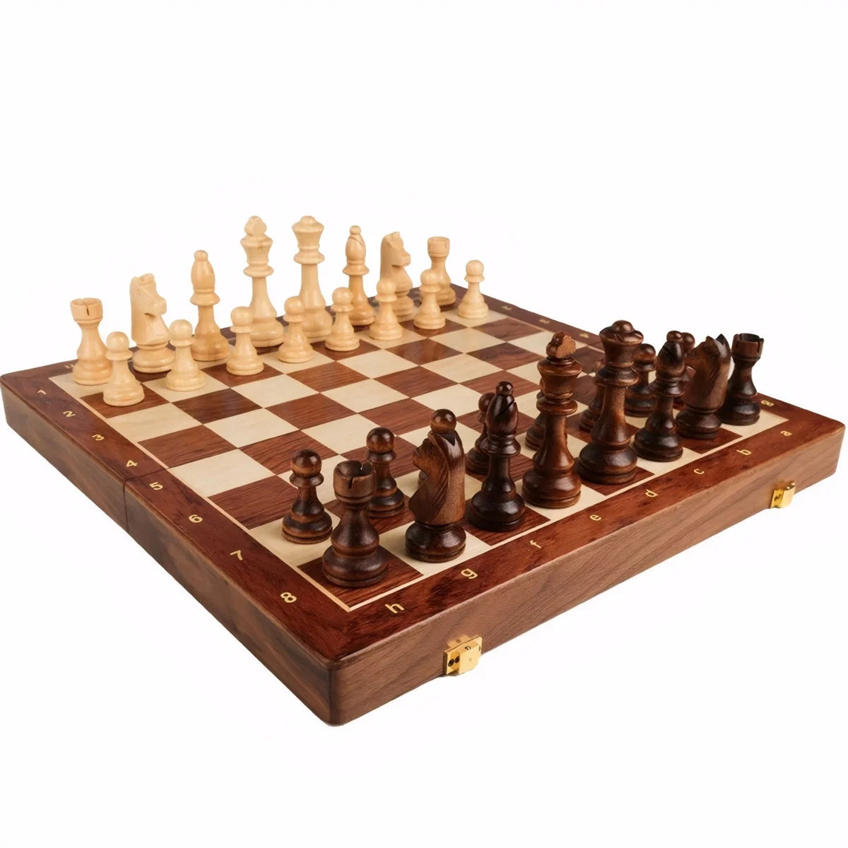 Chessboard Wooden Folding 39cm with Pieces