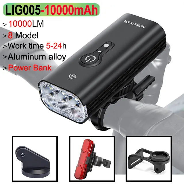 Bicycle Light Front with 10000LM Smart Waterproof