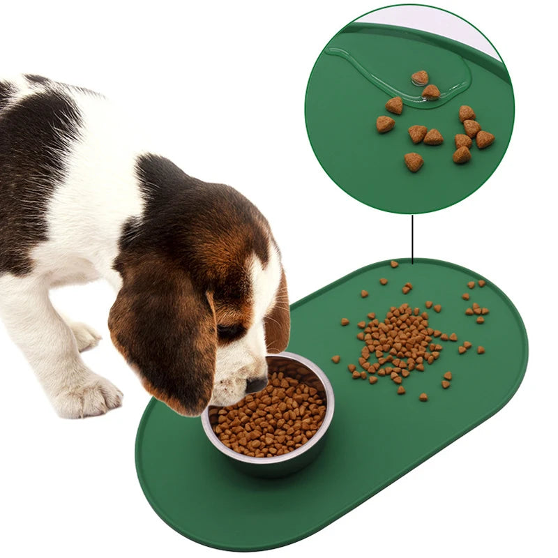 Pet Feeding Mat Silicone Waterproof Dog Cat Food Tray