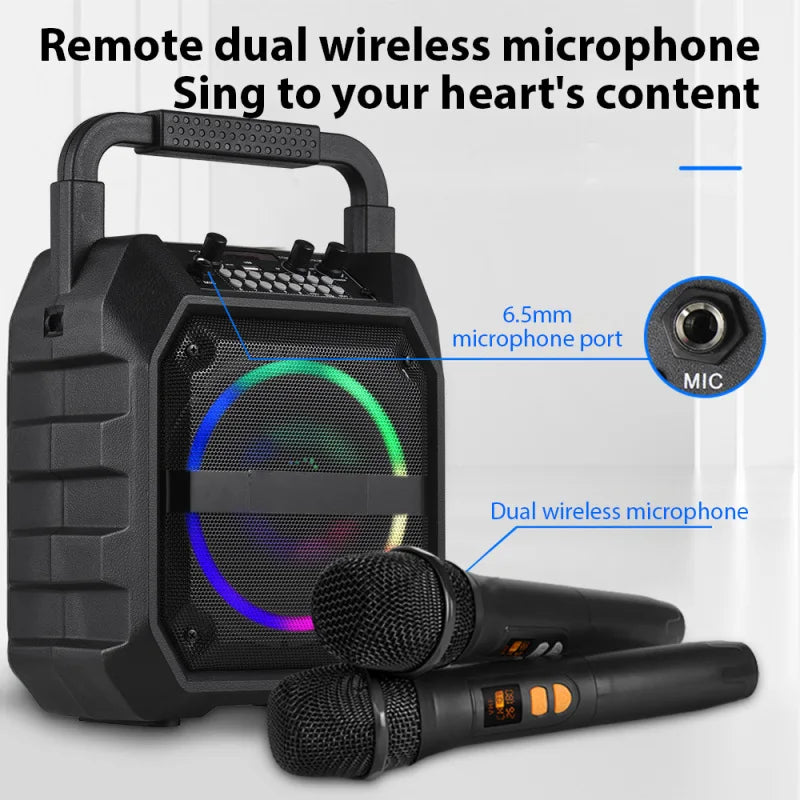 Wireless Karaoke System with Speaker & Microphone Set
