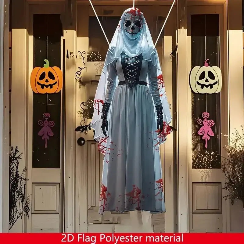 Halloween Skull Bride Flag Cloth Decoration