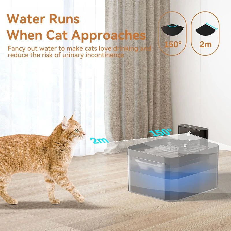 Cat Water Fountain Wireless Automatic 2600mAh