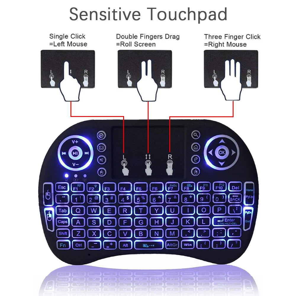 2.4G Mini Wireless Keyboard with Touchpad Backlit