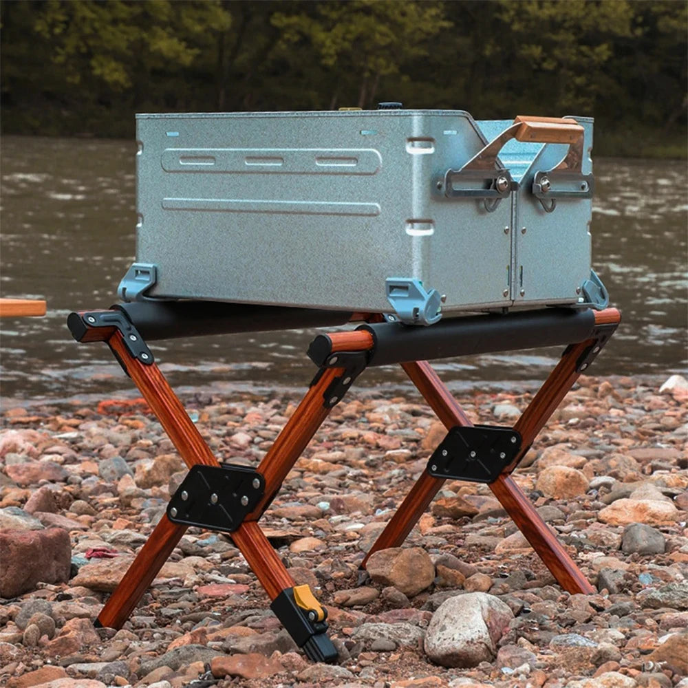 Camping Cooler Stand Frame Folding Ice Box Support Rack