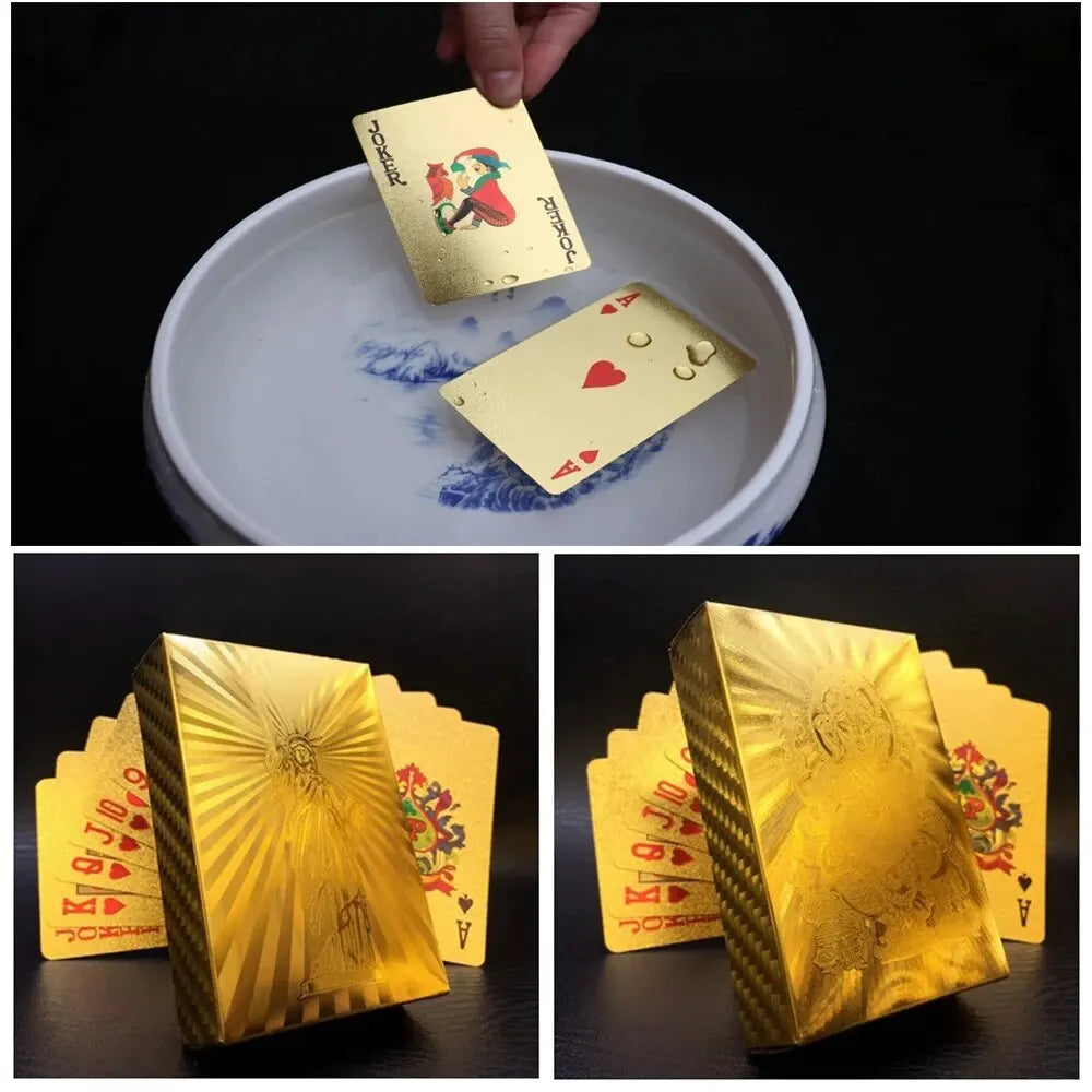 Playing Cards Gold Foil Waterproof Durable Poker Set