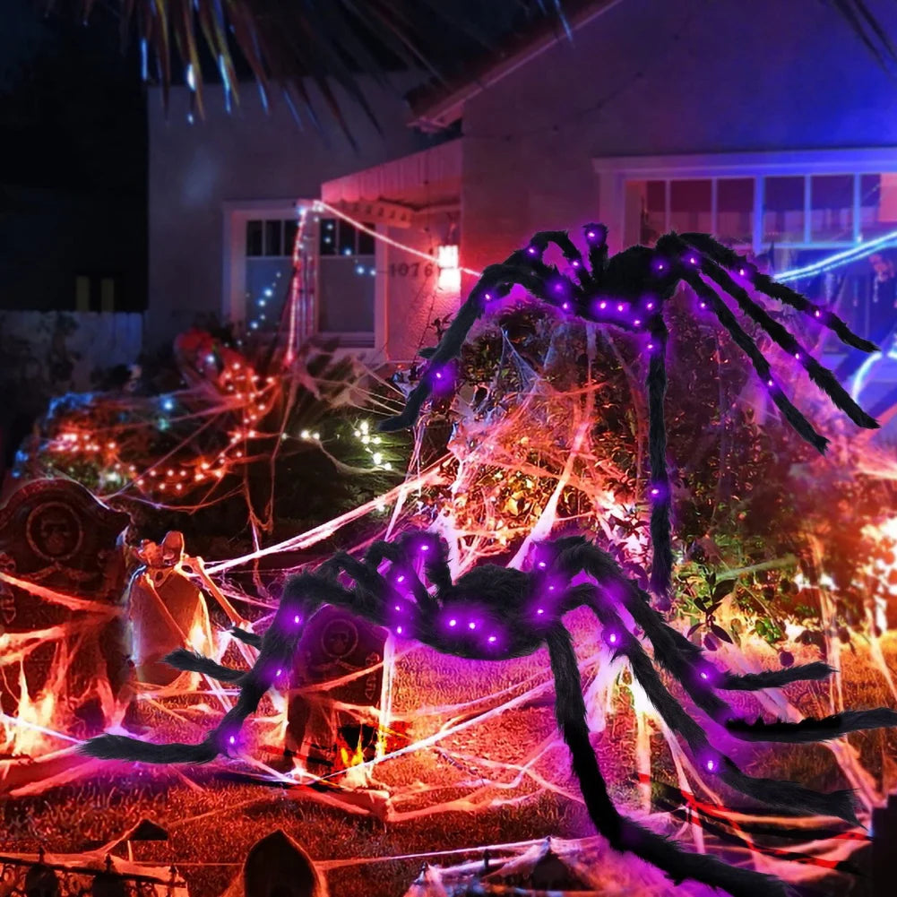 Halloween Spider Decoration with Light-Up Red Eyes