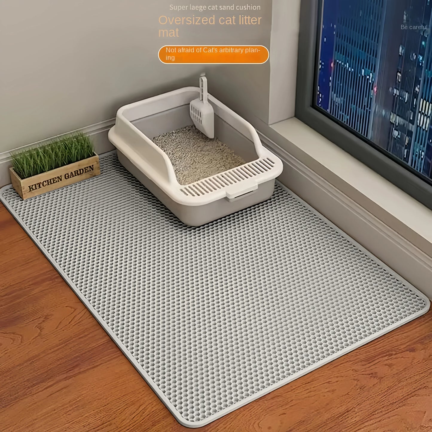 Waterproof Cat Litter Mat (Grey)