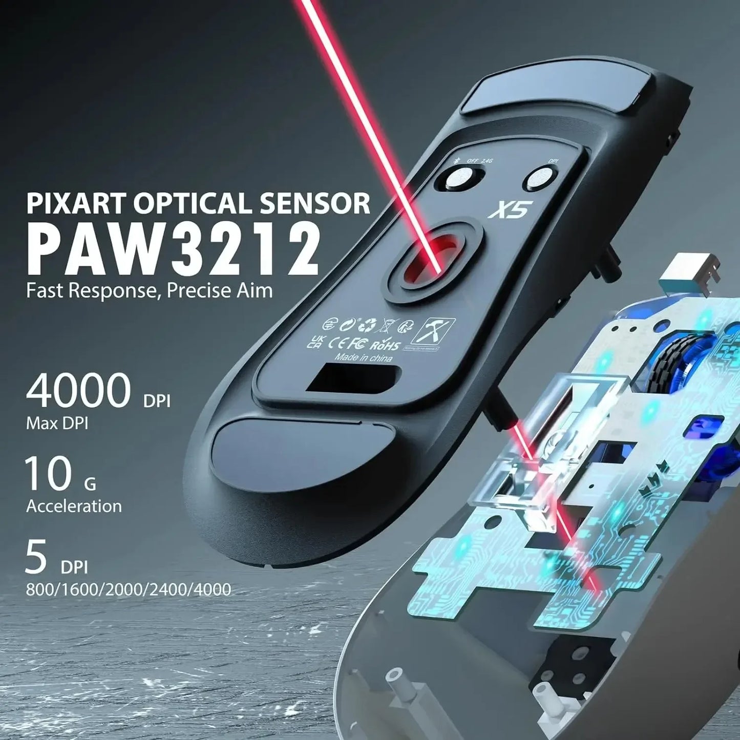 Lightweight Wireless Bluetooth RGB Gaming Mouse