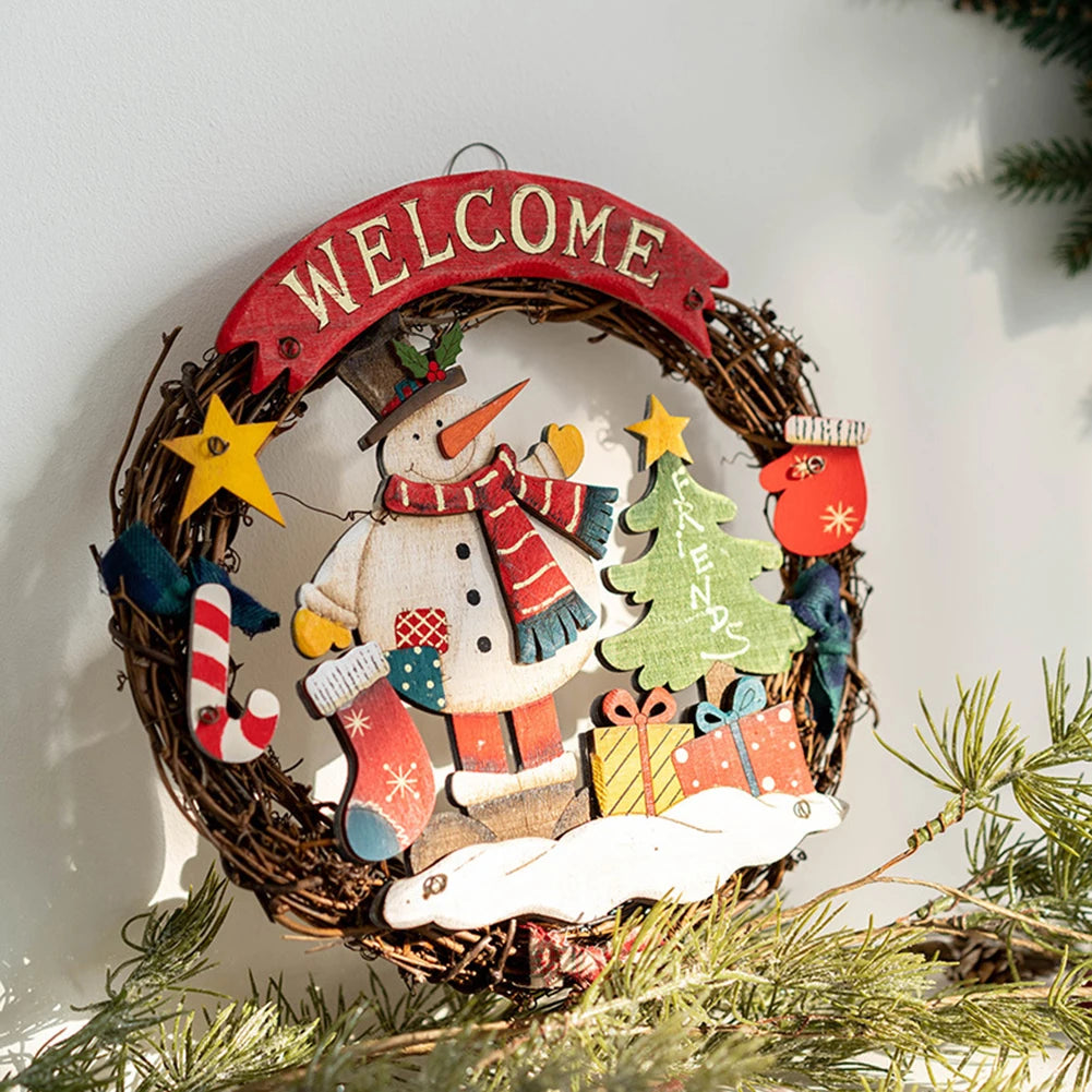 Rustic Wooden Christmas Santa Welcome Plaque