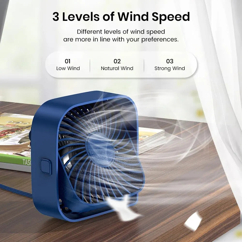 Portable Mini Desk Fan (Blue)