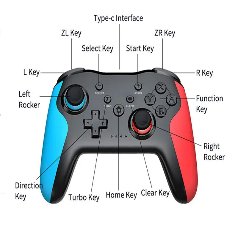Gamepad Wireless Bluetooth Controller Dual Vibration Joystick