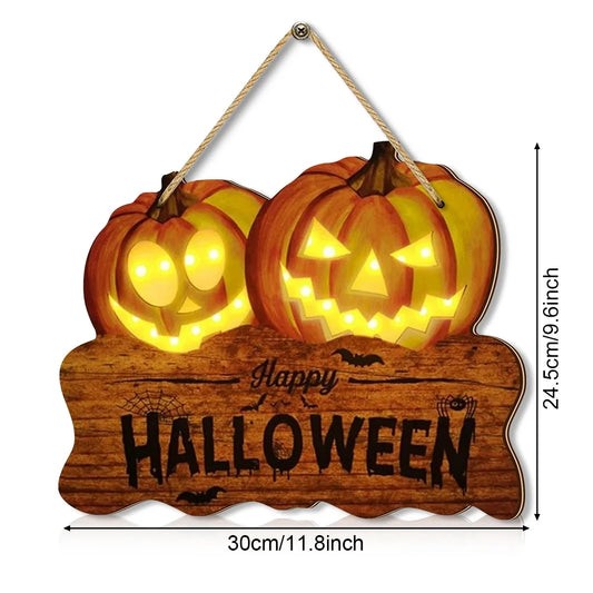 Halloween Wooden Pumpkin Lantern Light
