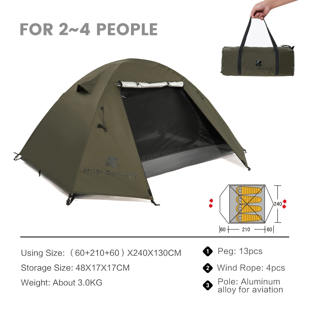 Outdoor Camping Tent with Waterproof Hiking Easy Setup