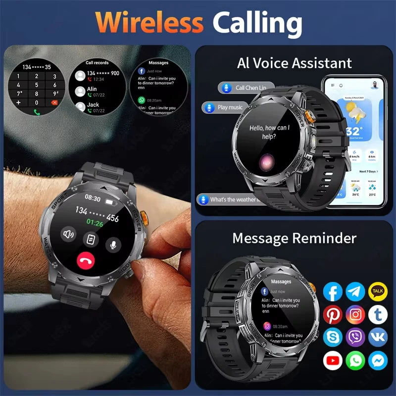 Smart Watch Bluetooth Call Waterproof 1.7-inch Screen