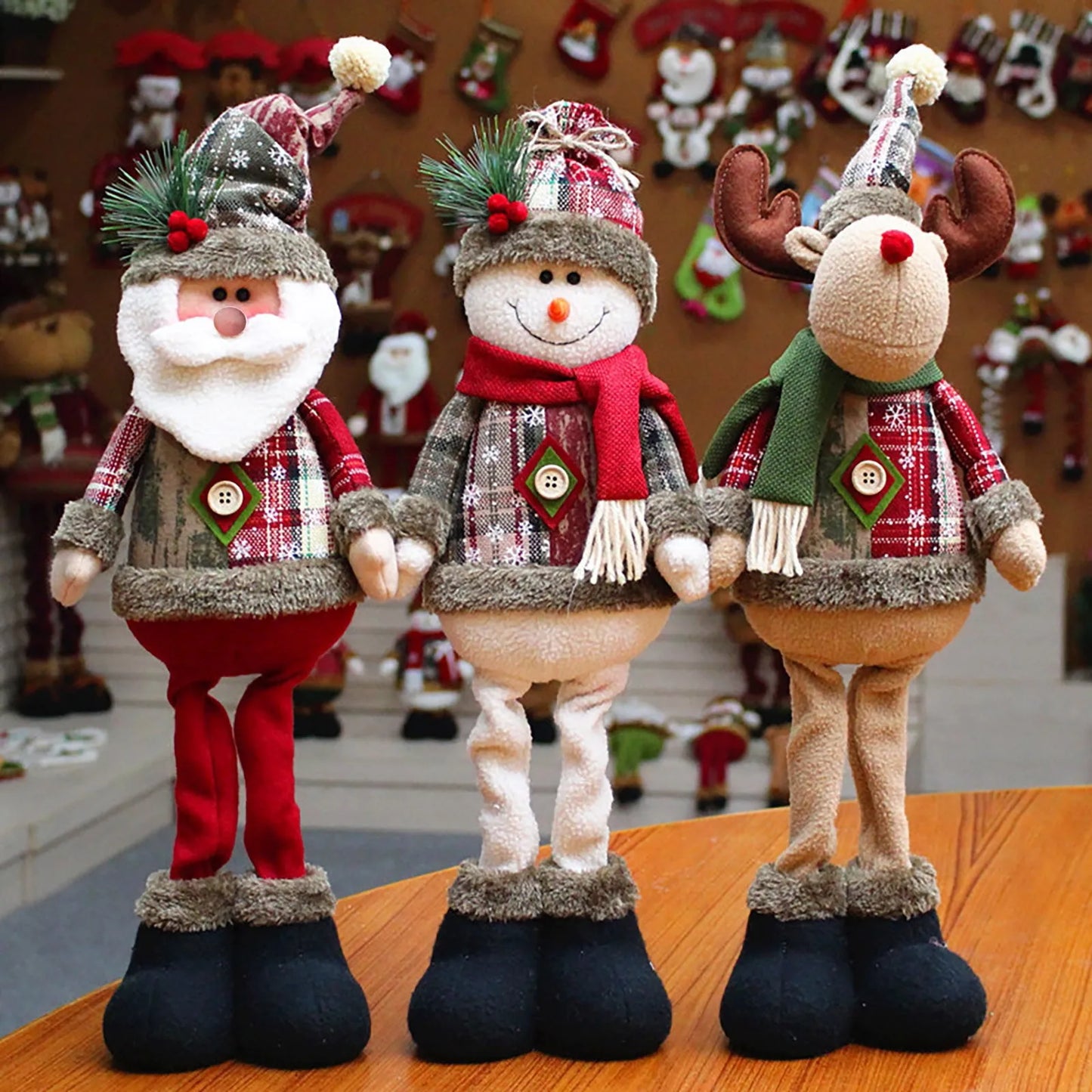 Christmas Dolls Santa Reindeer Snowman for Decoration