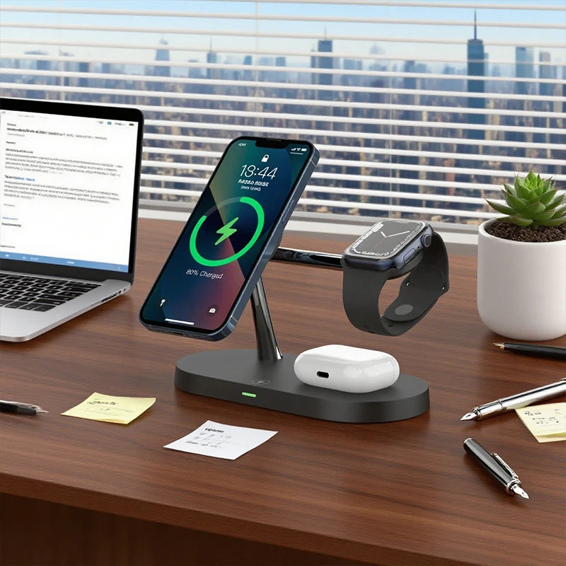 3 in 1 Wireless Charger Stand for iPhone & Apple Watch