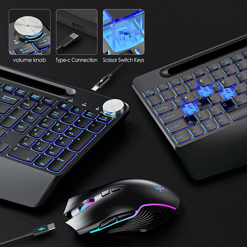 RGB Wireless Rechargeable Keyboard Mouse Combo