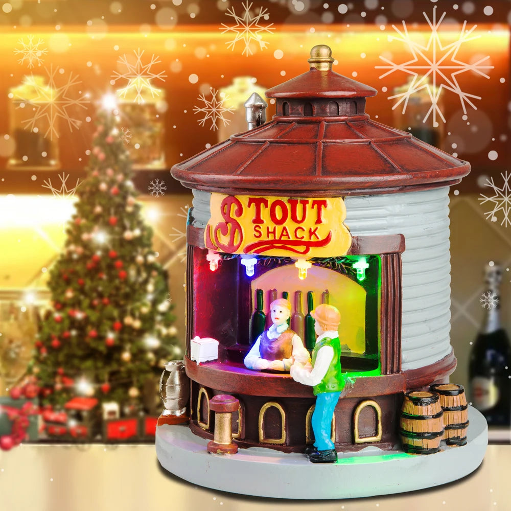 Christmas Village House with LED Light Up Figurine
