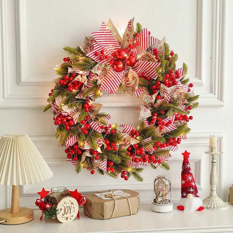 Christmas Wreath LED Light Pinecone Garland