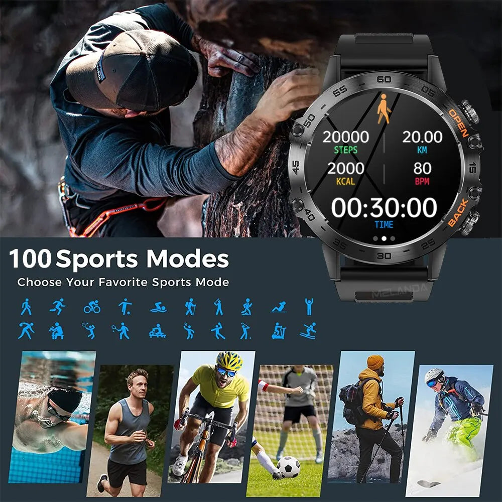 Smart Watch Bluetooth Call Fitness Tracker Waterproof for Men
