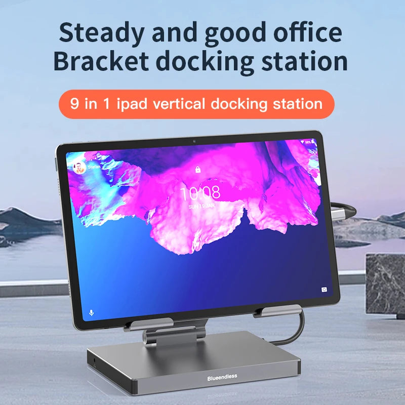 iPad Stand Docking Station USB C Hub 9-in-1
