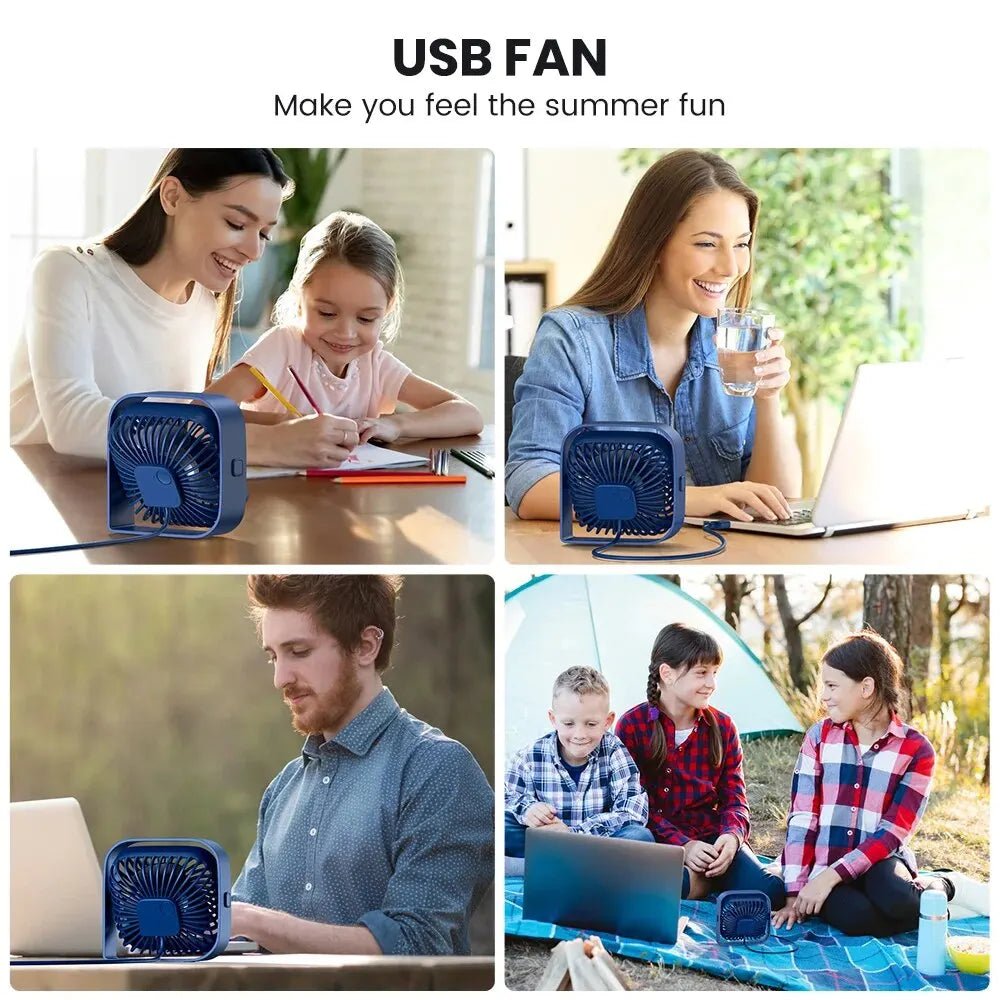 Portable Mini Desk Fan (Blue)