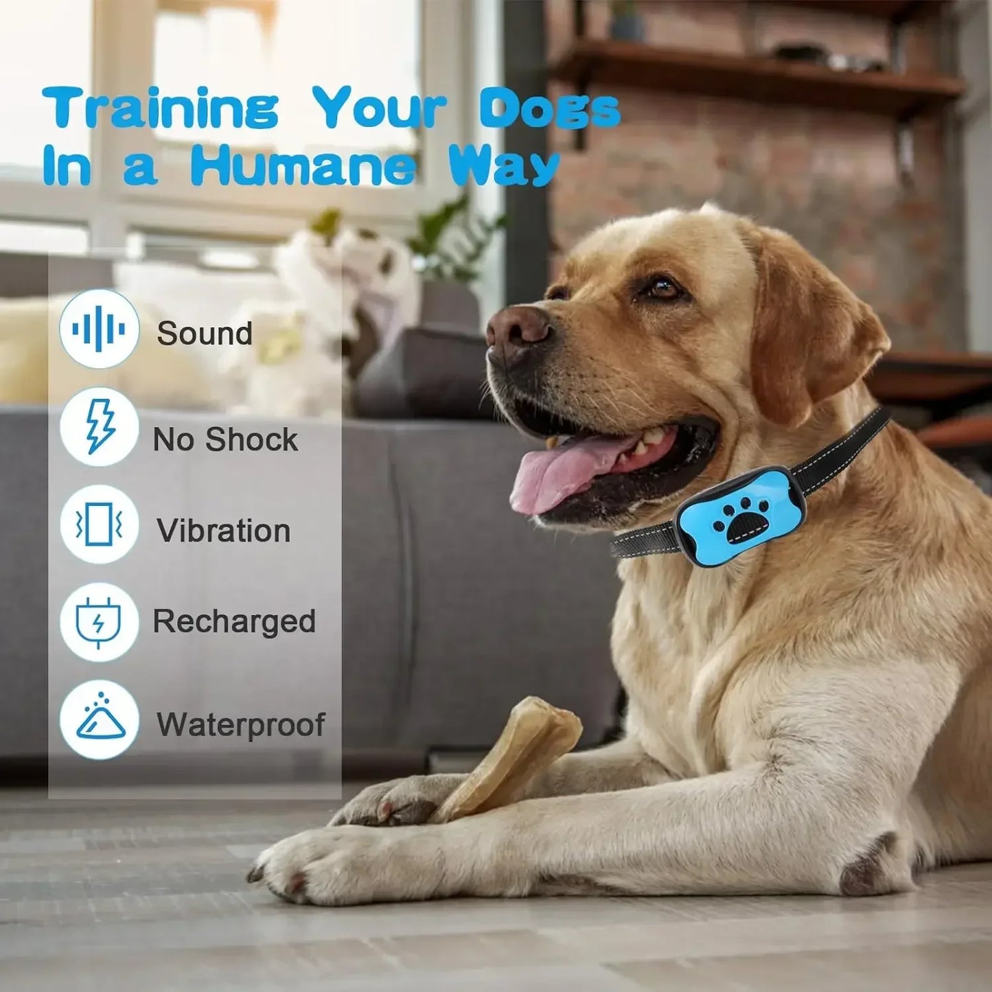Dog Bark Collar Ultrasonic USB Rechargeable Training