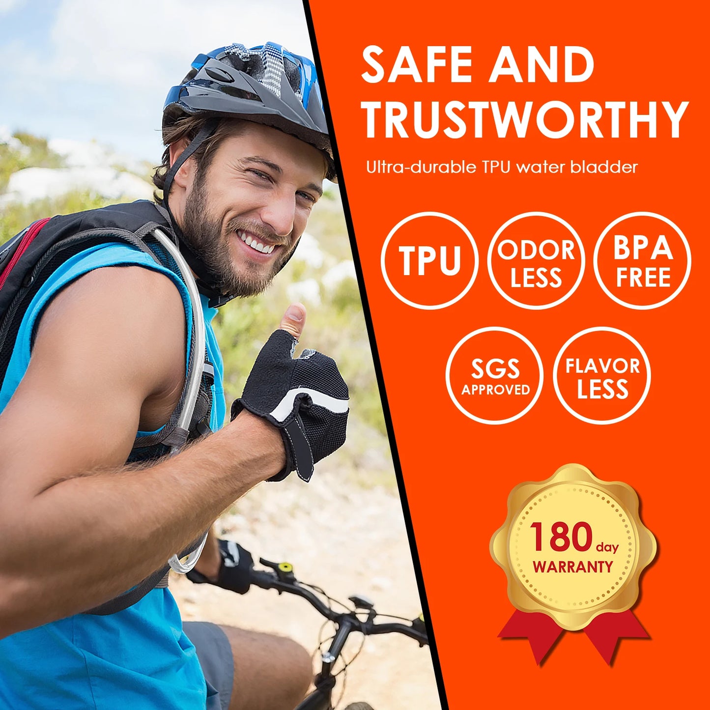Hydration Bladder with 2L Water Reservoir Bag Leak-Proof