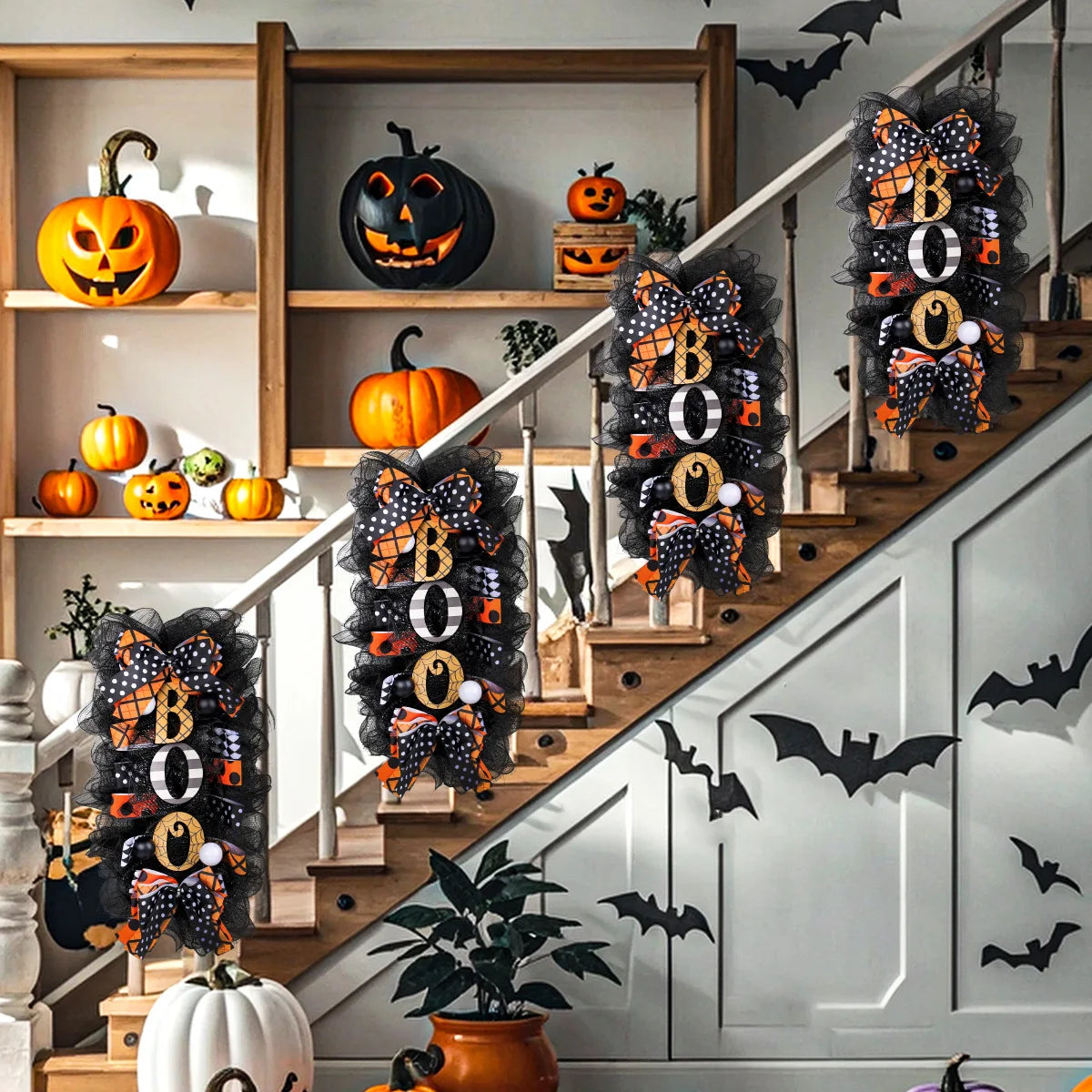 Halloween Wreath Pumpkin Door Hanging Decoration