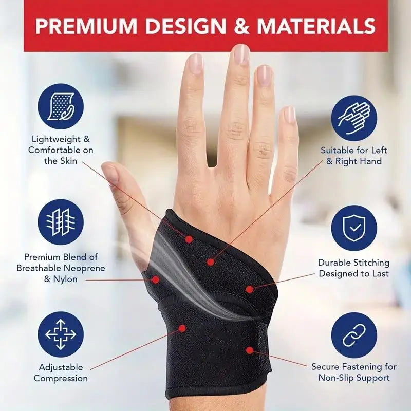 Wrist Brace Adjustable Support Strap Carpal Tunnel Relief