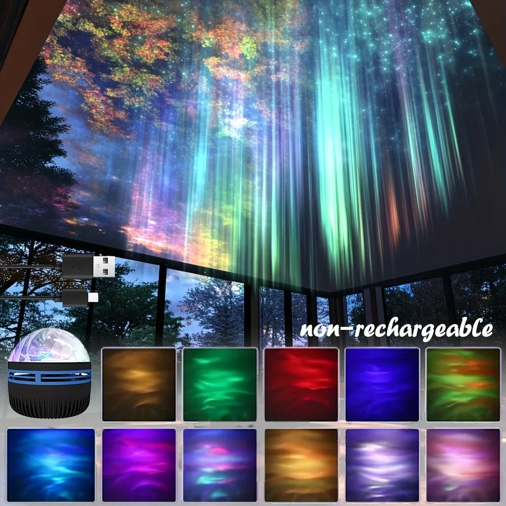 Projection Light Aurora Night Lamp with Remote Control