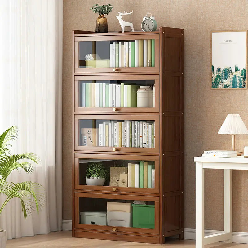 Bookshelf Storage Cabinet with Flip Doors