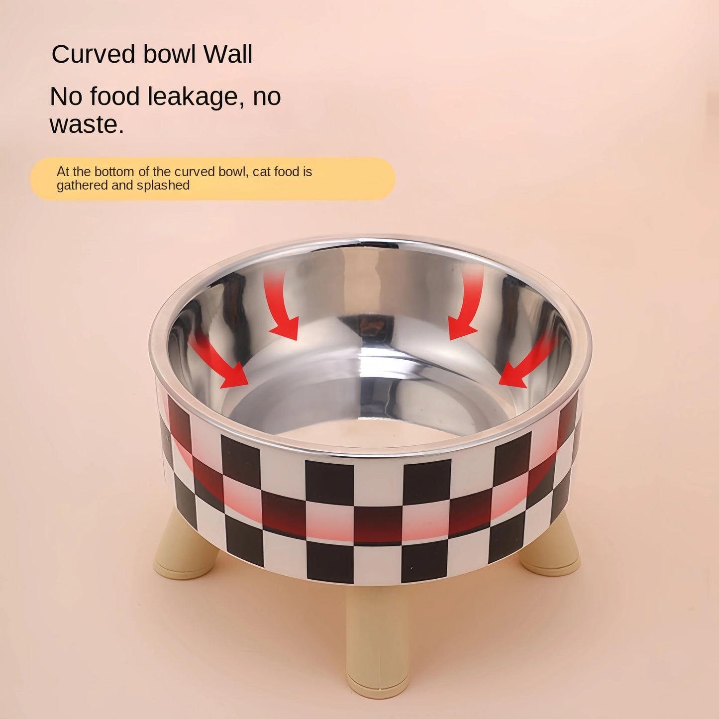 Cat Dog Feeder Bowl Raised Stainless Steel Stand