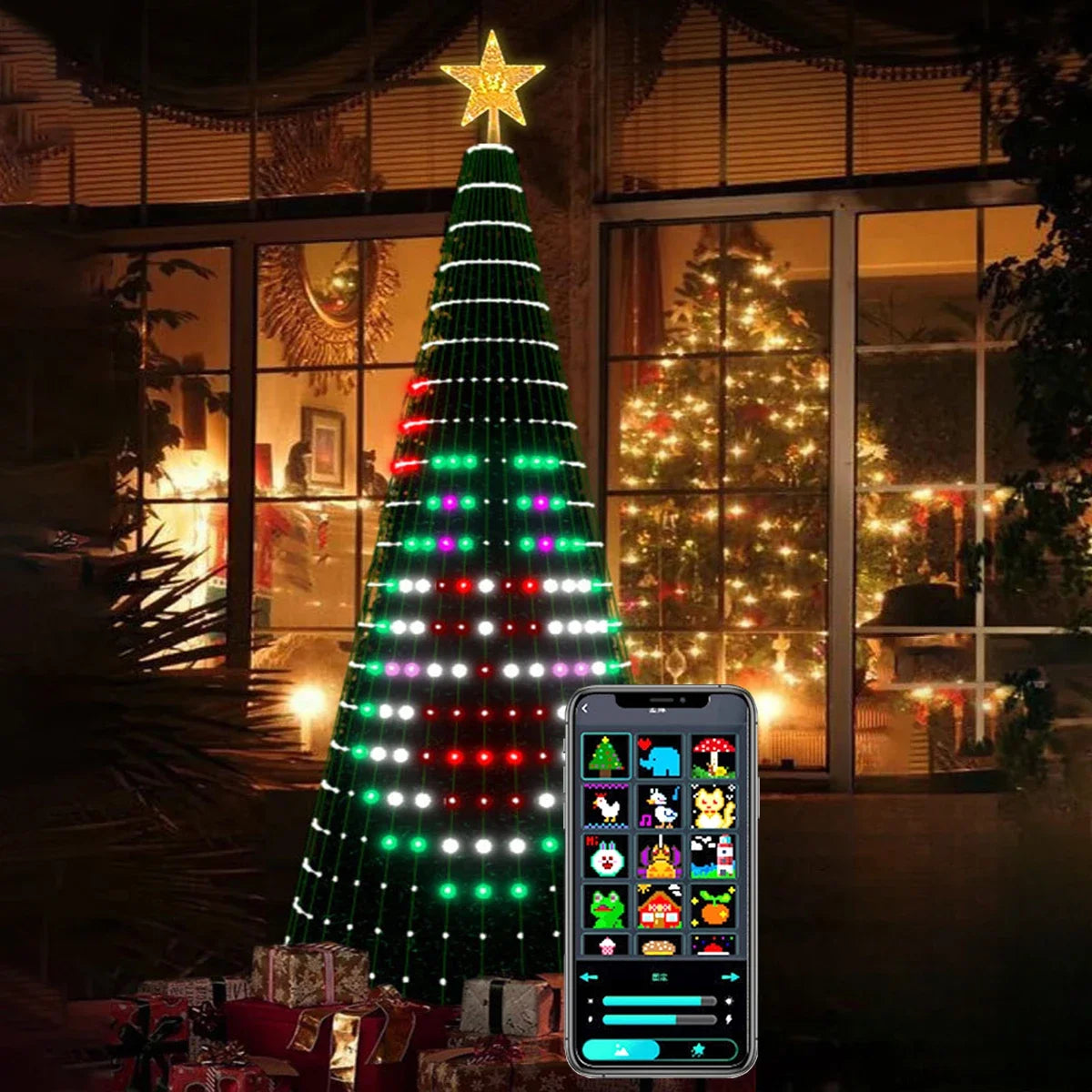 Christmas Tree Star Lights with RGB Smart Bluetooth App