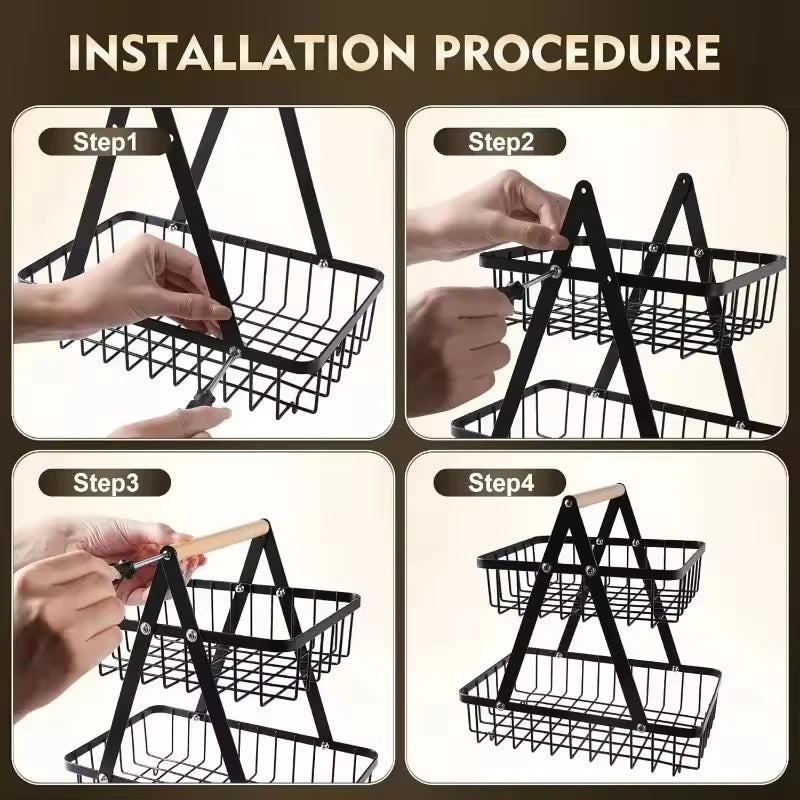 Iron Fruit Basket (Black)