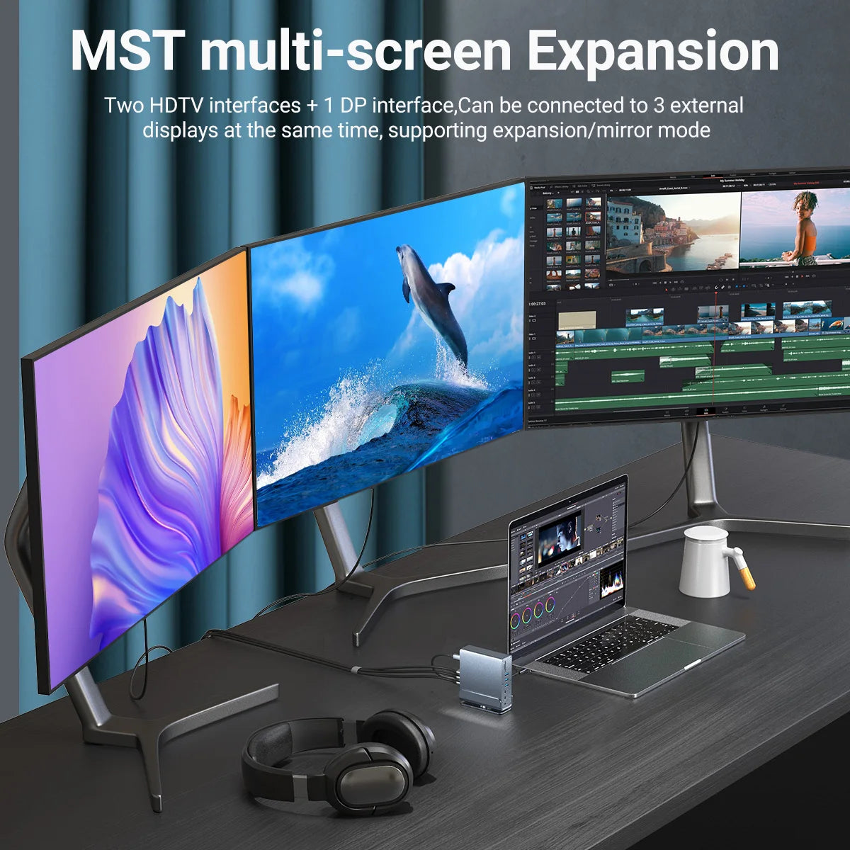 USB-C Docking Station 15-in-1 Triple Monitor Hub