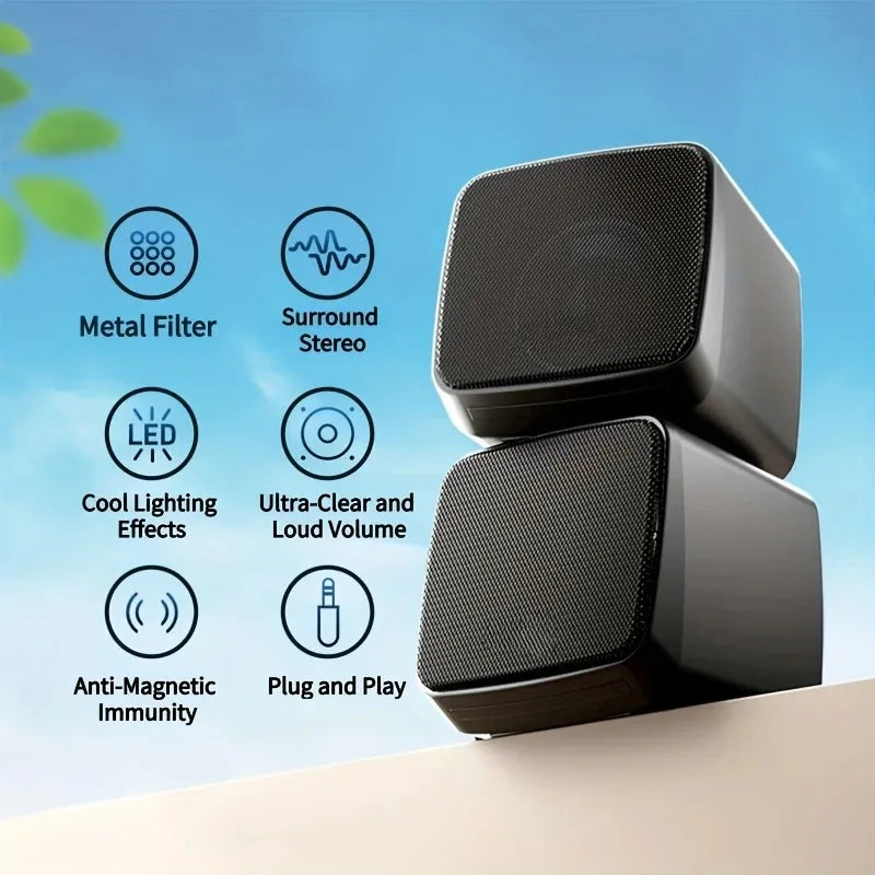 USB Wired 3D Surround Sound Computer Speaker