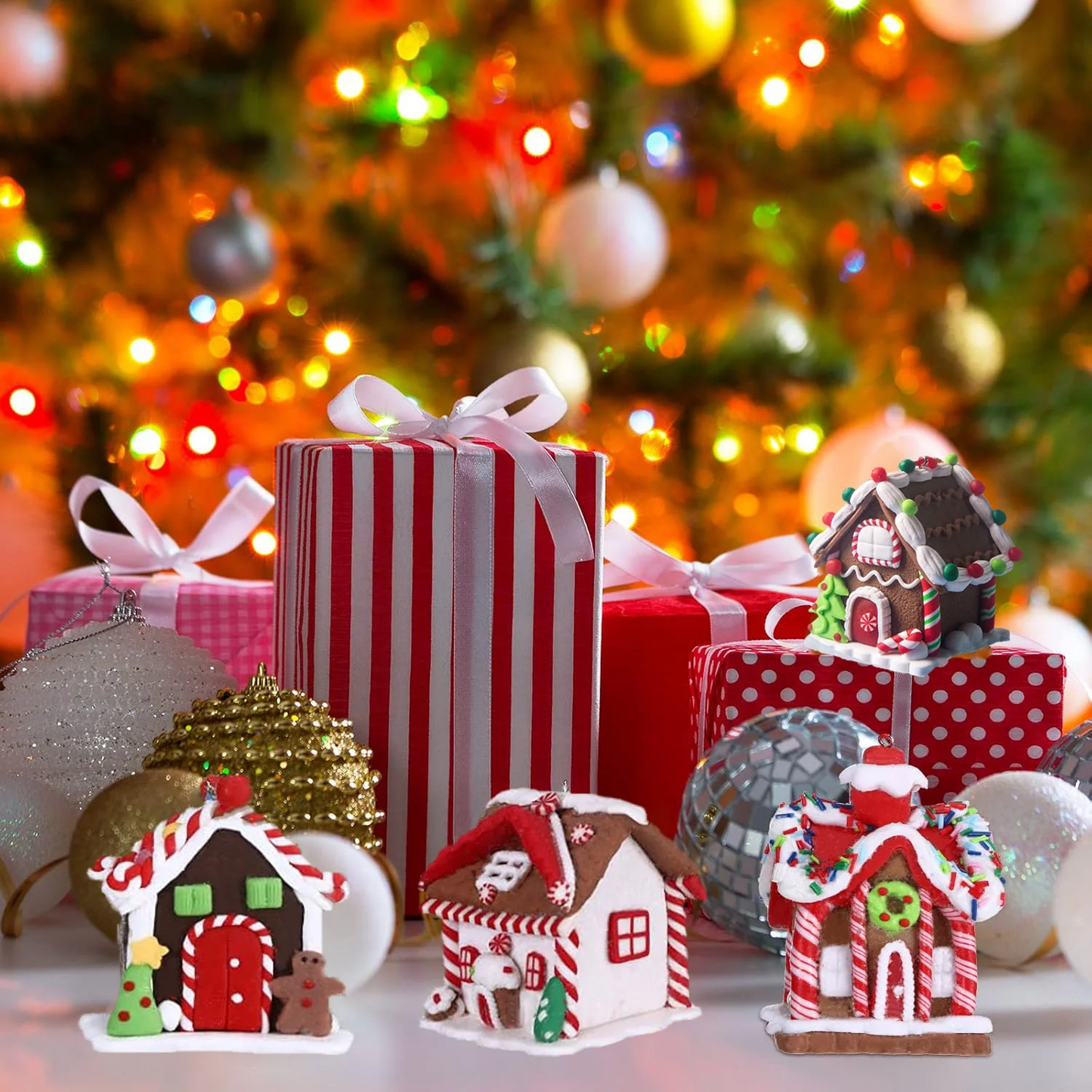 Christmas Ornaments Gingerbread House Hanging Set