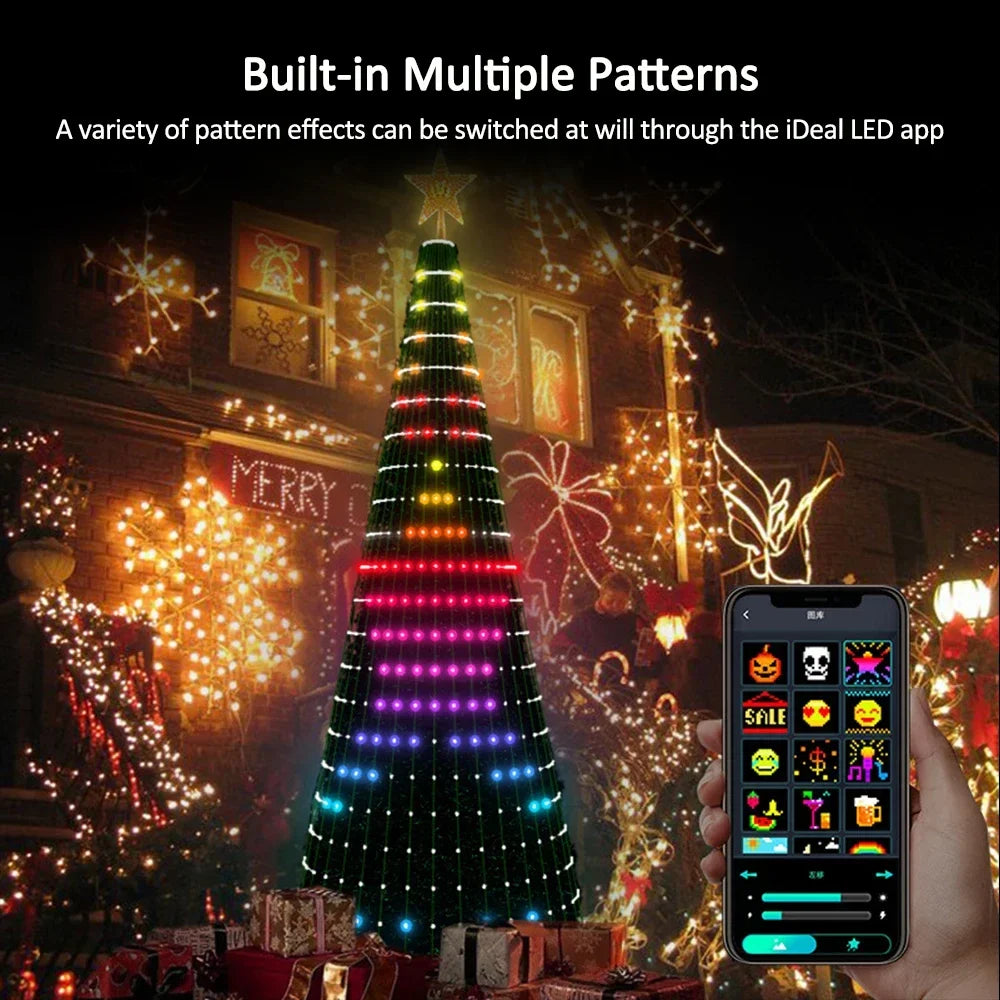 Christmas Tree Star Lights with RGB Smart Bluetooth App