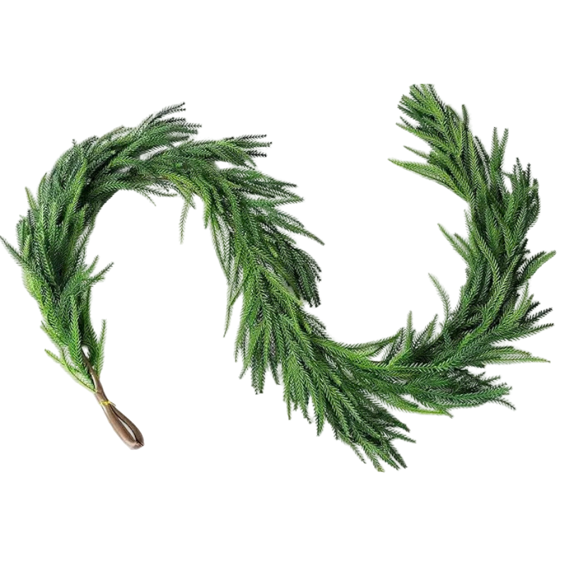 Christmas Garland with Norfolk Pine Artificial Greenery